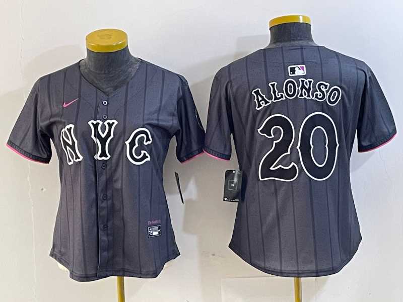 Womens New York Mets #20 Pete Alonso Grey 2024 City Connect Cool Base Stitched Jersey->mlb womens jerseys->MLB Jersey